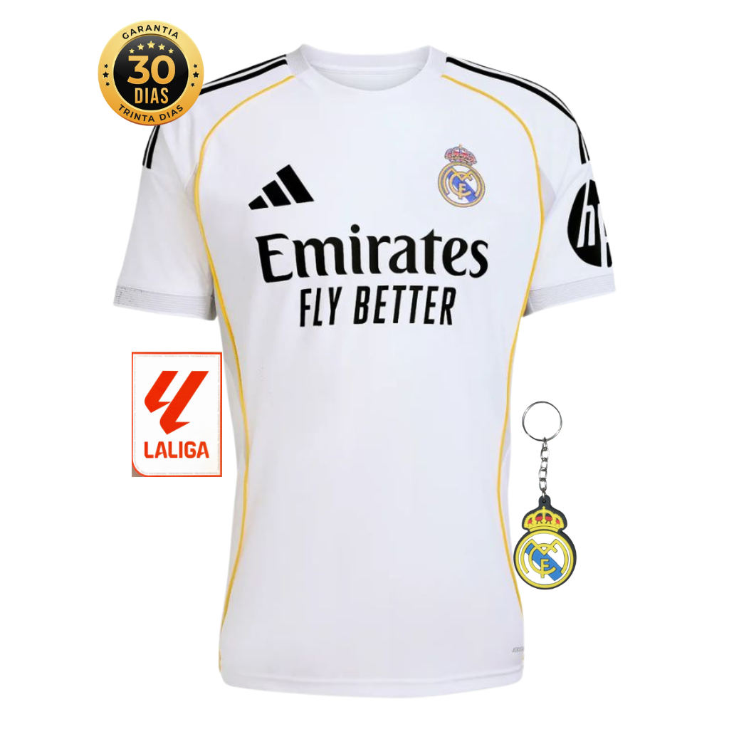 CAMISETA REAL MADRID I 25/26 HOMBRE - CON PARCHES LALIGA - LANZAMIENTO