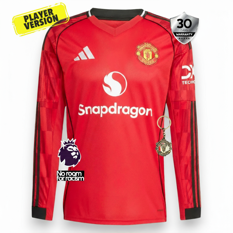 Manchester United Player Home Jersey 2025/26 - Long Sleeve