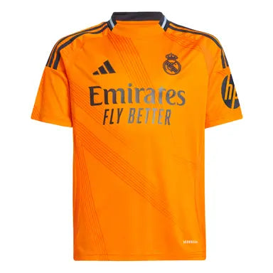 Conjunto Niños Real Madrid Segunda Equipación Naranja #9 MBAPPÉ 2024/25 + 5 REGALOS 🎁