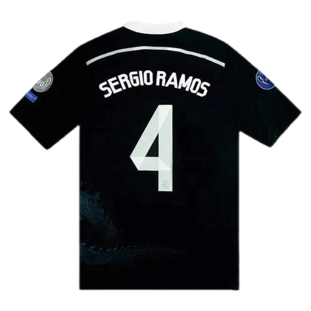 Camiseta Real Madrid SERGIO RAMOS #4 Parche Champions League Retro Away 2014/15 + 5 REGALOS 🎁