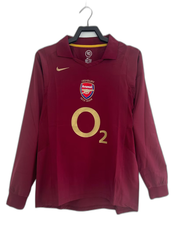 Camiseta Arsenal 05/06 I de Local - Manga Larga Versión Retro