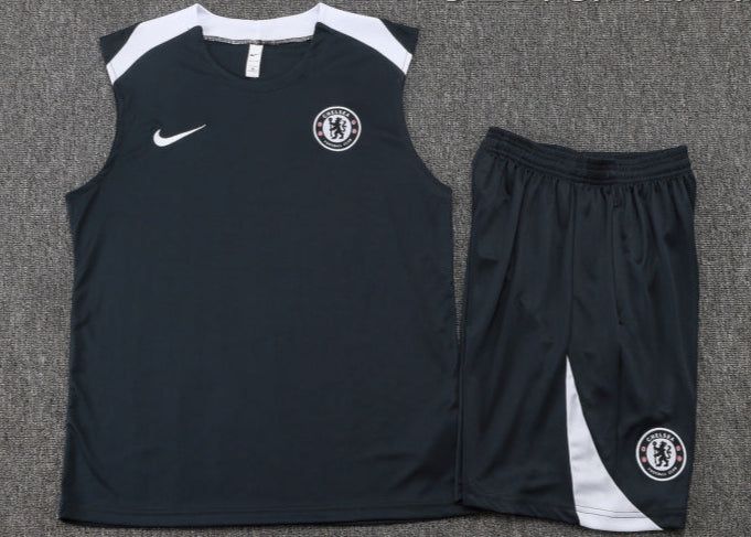 Chelsea Kit Black Jersey + Shorts - No Sleeve 25/26